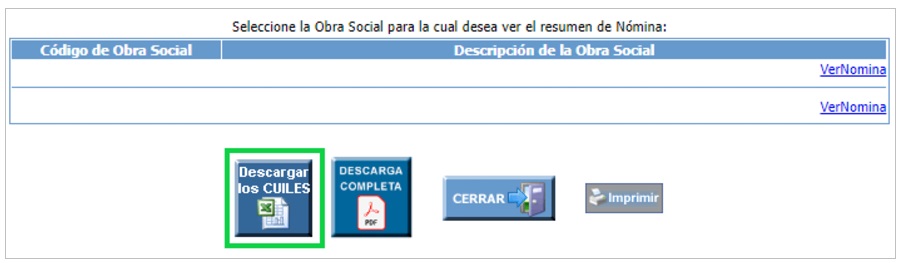 INovedades módulo de consultas Imagen de sistema para descarga de nómina